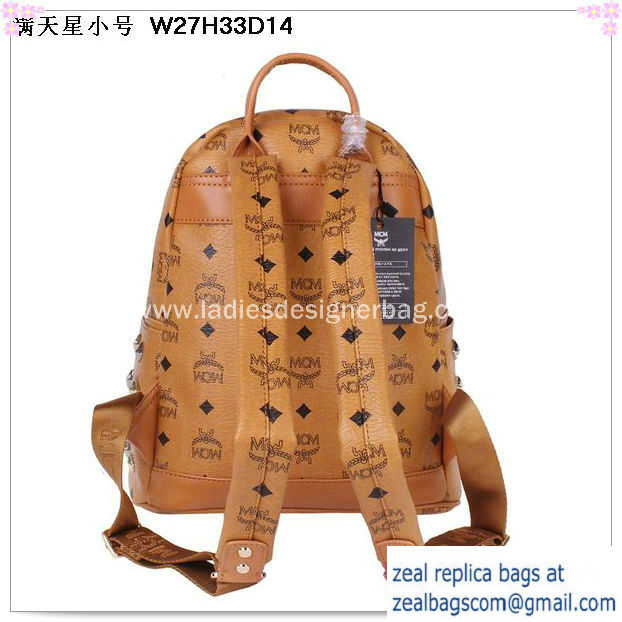 High Quality Replica MCM Stark Studded Small Backpack MC2089S Wheat - Click Image to Close